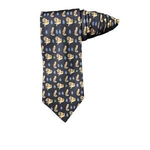 Olimpo Owl Birds Pinecones Novelty Necktie 100% Silk